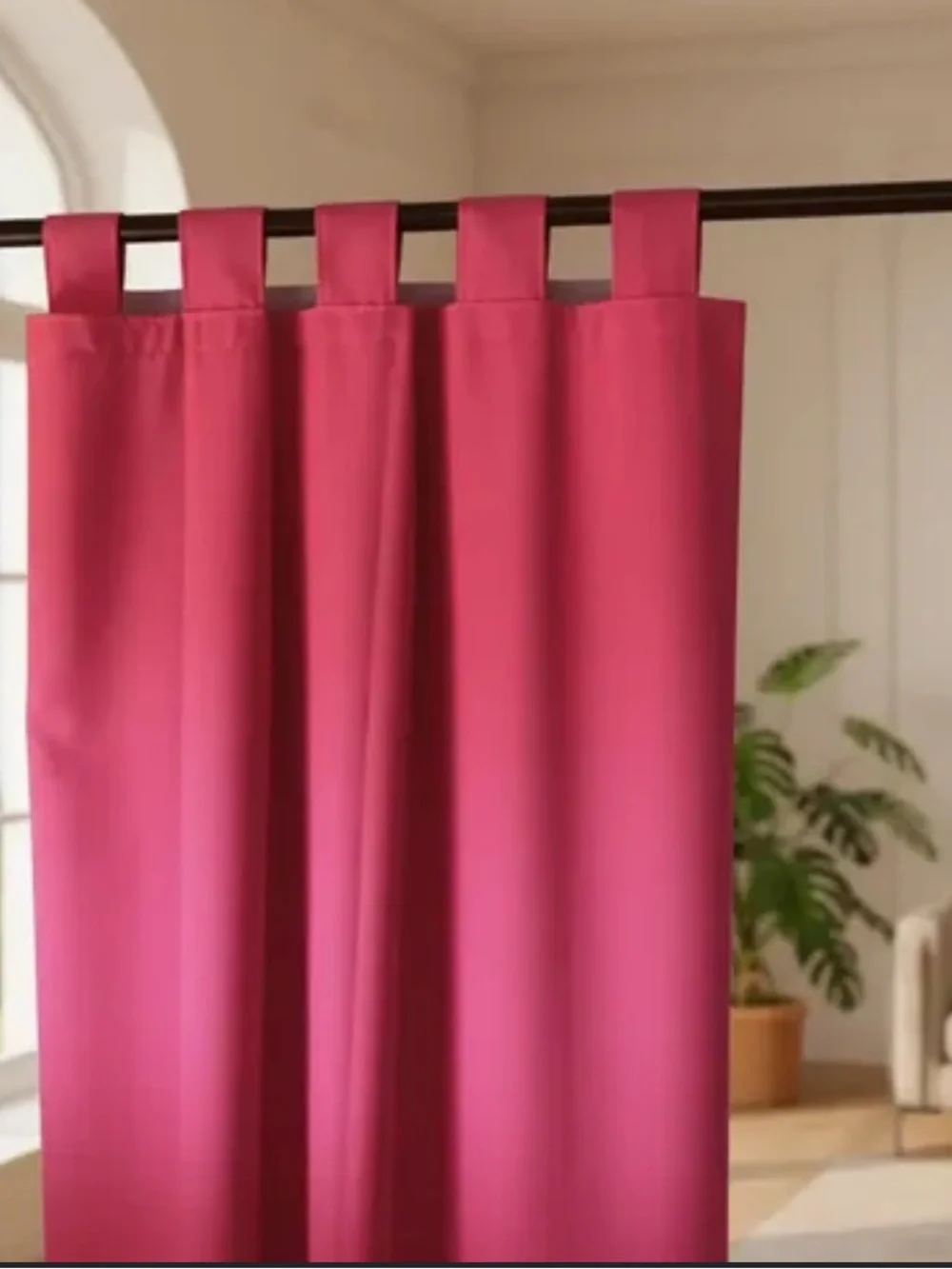 Wamsutta hot pink tab loop drape window panels (2 panels)